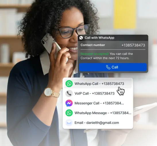 Canales de chat, llamadas y correo unidos en respond.io